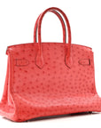Ostrich Birkin 30 Rouge Vif
