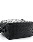 Calfskin Intrecciato Small Loop Top Handle Black
