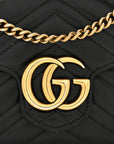 Calfskin Matelasse GG Marmont Chain Wallet Black