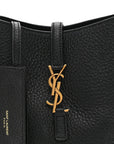 Grained Calfskin Baby Le 5 A 7 Supple Hobo Black