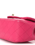 Lambskin Quilted Mini Square Flap Pink