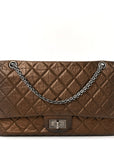 Metallic Aged Calfskin Quilted 2.55 Reissue 227 Flap Bronze