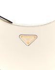 Soft Calfskin Small Arque Shoulder Bag White