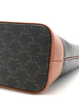 Triomphe Canvas Calfskin Small Bucket Bag Tan