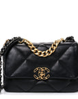 Lambskin Quilted Medium CHNL 19 Flap Black