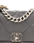 Lambskin Quilted Medium CHNL 19 Flap Dark Grey