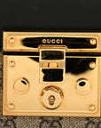 GG Supreme Monogram Calfskin Small Padlock Shoulder Bag Beige Black Cuir