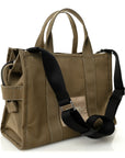 Cotton Canvas Medium The Traveler Tote Bag Slate Green