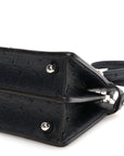 Ostrich Shiny Nappa Petite Peekaboo I SEE U Satchel Dark Blue