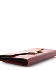 Shiny Alligator Constance Long Wallet Rouge Vif