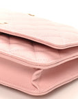Caviar Quilted Wallet on Chain WOC Light Pink