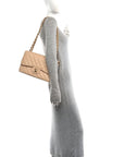 Caviar Quilted Jumbo Double Flap Beige