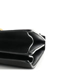 Calfskin Bamboo Web Large Dionysus Top Handle Bag Black Bright Evergreen Hibiscus Red