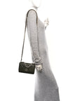 Lambskin Quilted CHNL 19 Wallet On Chain WOC Dark Green