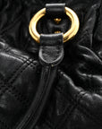 Calfskin Quilted Stam Black