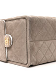 Suede Quilted Medium CHNL 25 Handbag Dark Grey