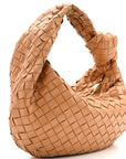 Nappa Intrecciato Teen Jodie Hobo Caramel