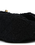 Tweed Quilted Mini Square Flap Black