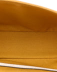X SARA COLEMAN Canvas Vitello King Seta FF Fish Eye Embroidered Baguette Mostarda White Ice