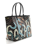 Goyardine Saint Louis Lettres Camouflage PM Black Blue