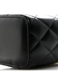 Calfskin Quilted Mini Perfect Fit Vanity Case With Chain Black