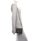 Caviar Quilted Wallet on Chain WOC Black