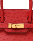 Ostrich Birkin 30 Rouge Vif