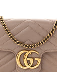 Calfskin Matelasse Super Mini GG Marmont Shoulder Bag Porcelain Rose