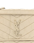 Crinkled Calfskin Matelasse Monogram Baby Niki Chain Satchel White