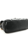 Lambskin Quilted Small Loulou Puffer Monogram Chain Satchel Black