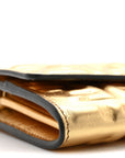 Vitello Catalan Mirror FF 1974 Embossed Continental Wallet on Chain Gold