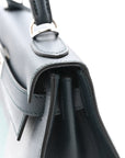 Epsom Sombrero Taurillon Clemence Kellygraphie Lettre H Kelly Sellier 28 Vert Cypress Bleu Obscur Malachite Bleu Encre
