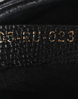 Grained Calfskin Mini Saddle Bag Black