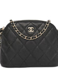 Caviar Quilted Classic Clutch With Chain Black