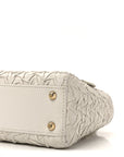 Lambskin Gathered Mini Lady D1OR White