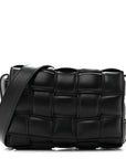 Nappa Maxi Intreccio Small Padded Cassette Crossbody Bag Black