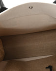 Linen Calfskin Small Rive Gauche Tote Greggio Natural