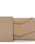 Grain De Poudre Monogram Uptown Chain Wallet Dark Beige