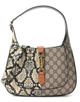 GG Supreme Monogram Snakeskin Small Jackie 1961 Hobo Beige Ebony