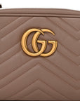 Calfskin Matelasse Small GG Marmont Chain Shoulder Bag Porcelain Rose