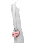 Smooth Calfskin Mini Saddle Bag Antique Pink