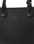 Derby Calfskin House Check Medium Banner Tote Black