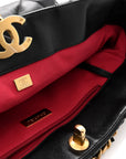 Lambskin Quilted CHNL 19 East West Shopping Bag Black