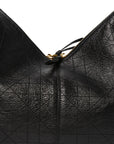 Crinkled Calfskin Macrocannage Large Voyage Bag Black