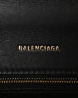 Shiny Box Calfskin Small Hourglass Top Handle Bag Black