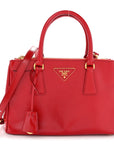 Saffiano Vernice Galleria Double Zip Tote Rosso