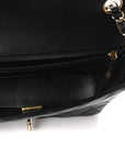 Lambskin Quilted Mini Rectangular Flap Black