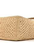 X PAULA'S IBIZA Raffia Font Tote Natural Tan