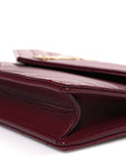 Calfskin Matelasse Chevron Monogram Envelope Chain Wallet Rouge Merlot