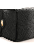 Washed Denim Quilted Small CHNL 25 Handbag Black